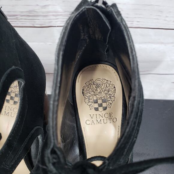 Vince Camuto Kamaye Women's Black Suede Lace Up Block Heel  Size 7.5 M - Picture 6 of 14